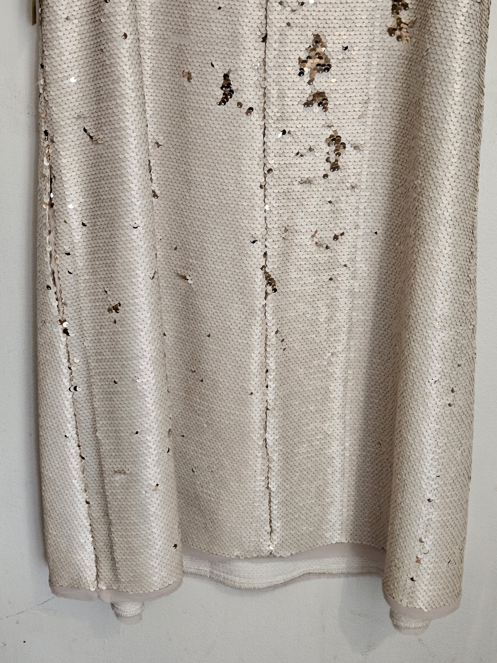 RACHEL Rachel Roy Sequin-Embellished Champagne Shift Top Style Dress - Picture 6 of 11